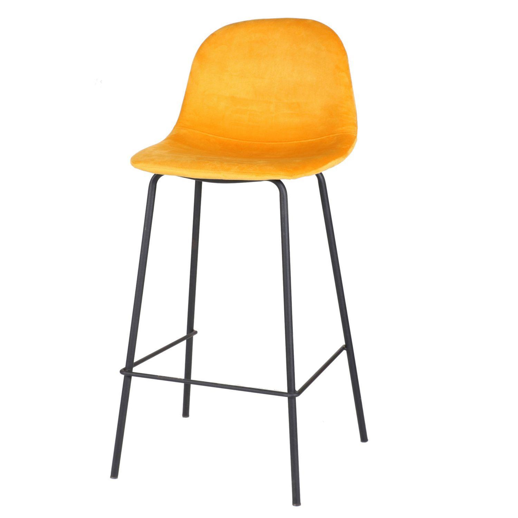 Voir la diapositive 2 : TOILINUX Lot de 4 Tabourets de bar design velours Ima