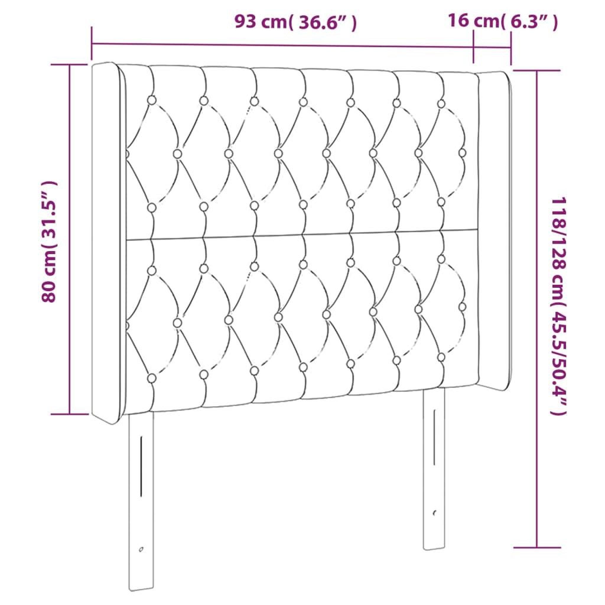 Voir la diapositive 6 : VIDAXL Tete de lit a LED Gris fonce 93x16x118/128 cm Tissu