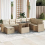 Voir la diapositive 1 : VIDAXL Salon de jardin avec coussins 9 pcs beige resine tressee