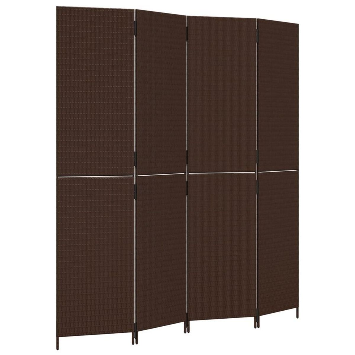 VIDAXL Cloison de separation 4 panneaux marron resine tressee