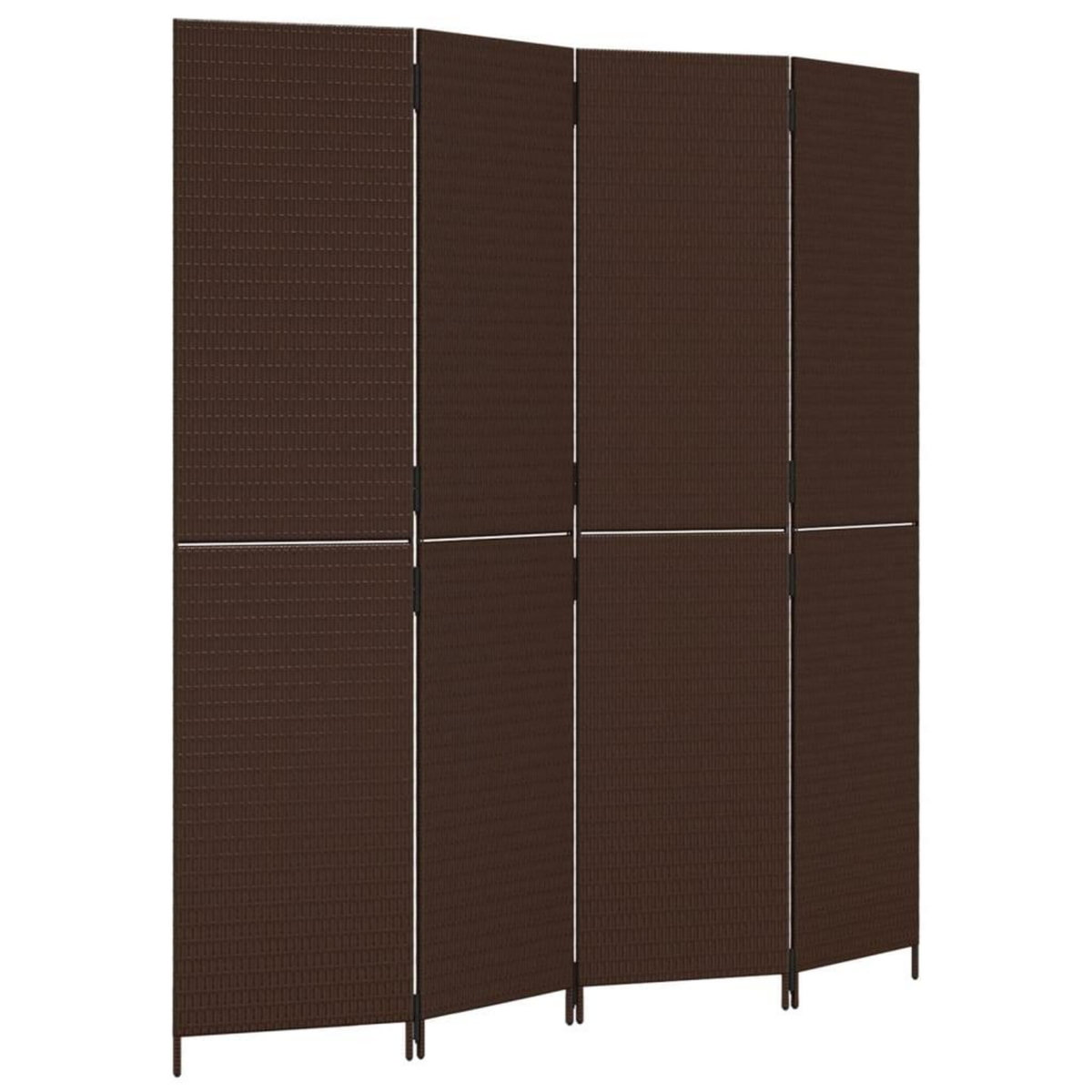 VIDAXL Cloison de separation 4 panneaux marron resine tressee