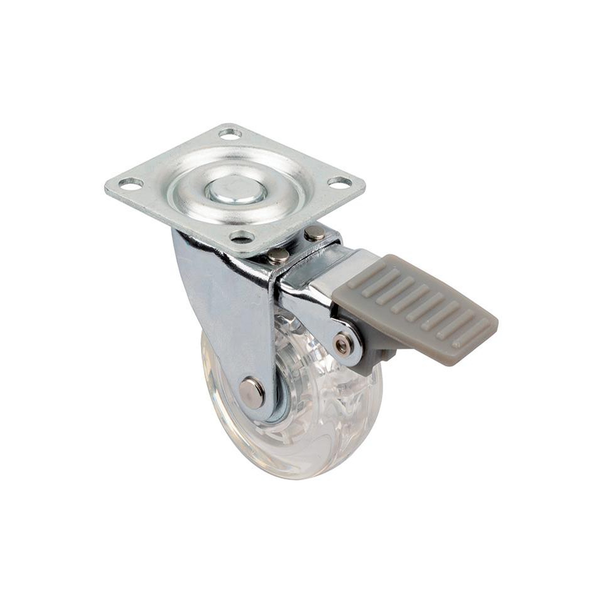 CENTRALE BRICO Roulette de meuble top-e o50mm transparent clair avec frein
