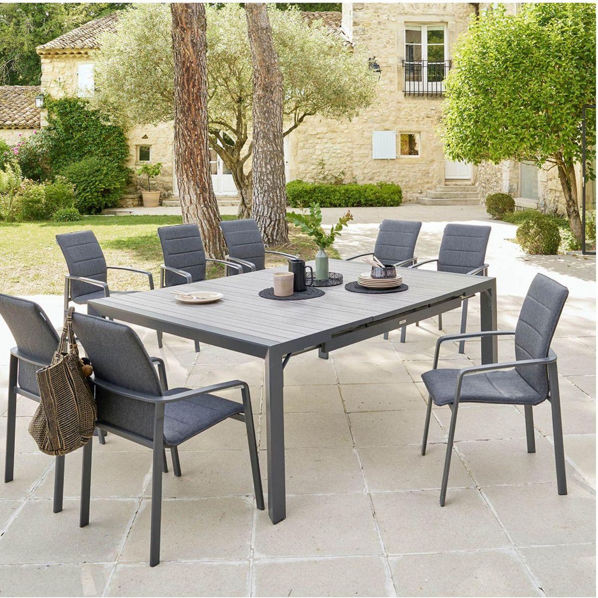HESPERIDE Table de jardin extensible Evasion en aluminium