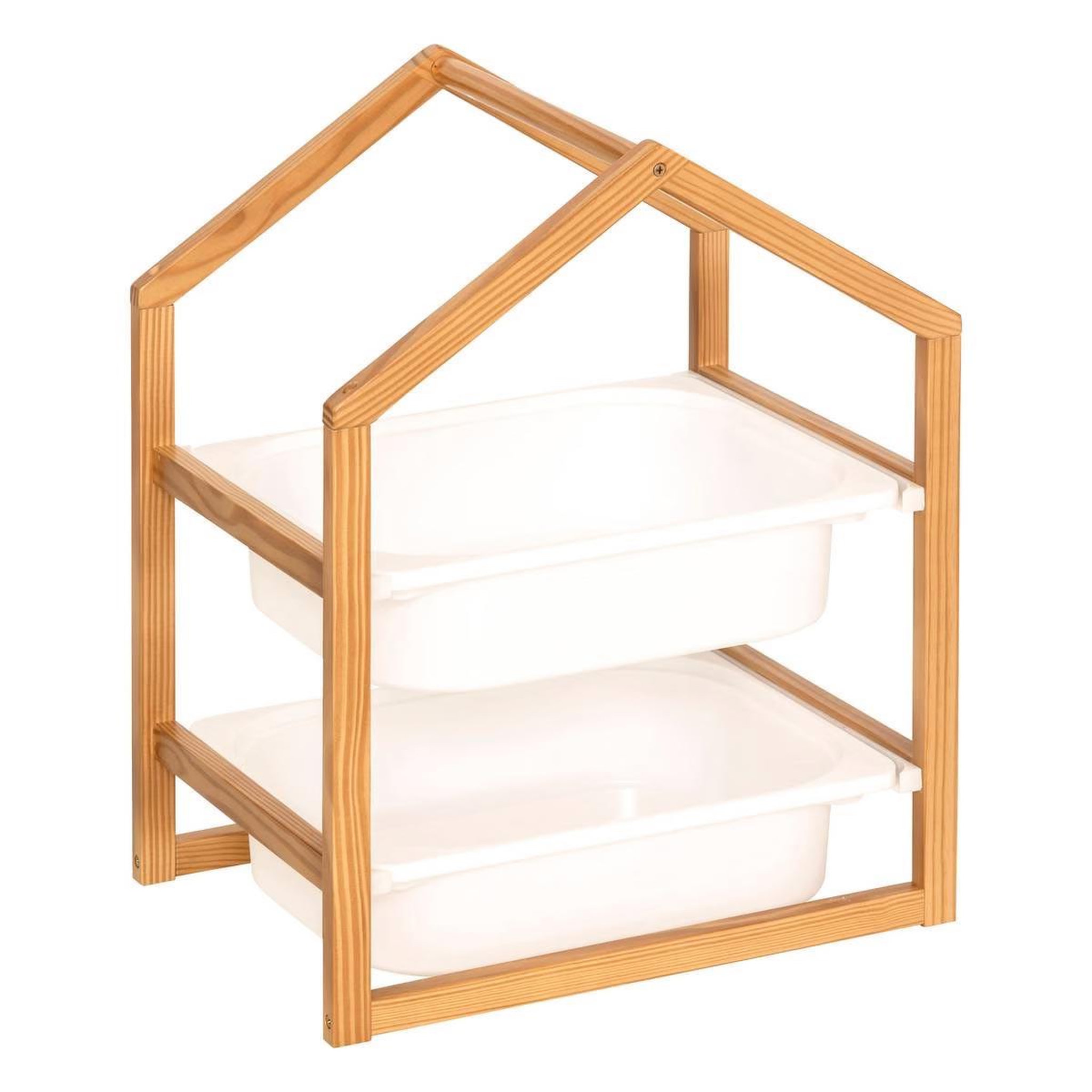 Voir la diapositive 1 : Atmosphera Kids Meuble de rangement 2 bacs  bako  54cm blanc