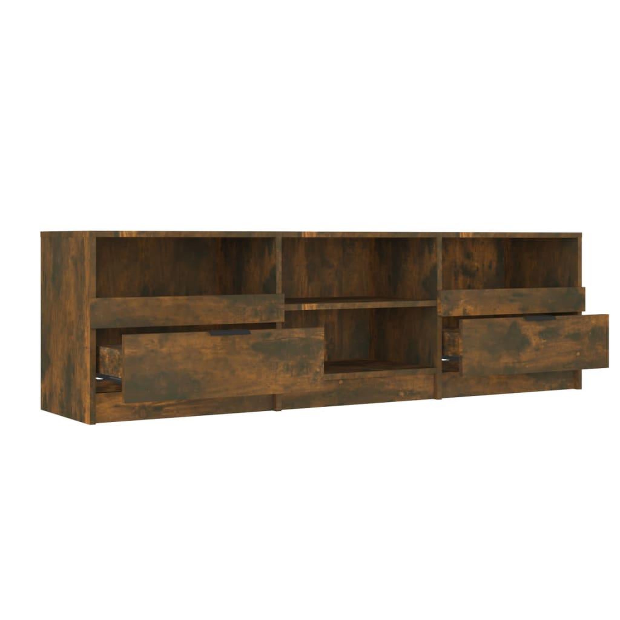 Voir la diapositive 5 : VIDAXL Meuble TV Chene fume 150x33,5x45 cm Bois d'ingenierie