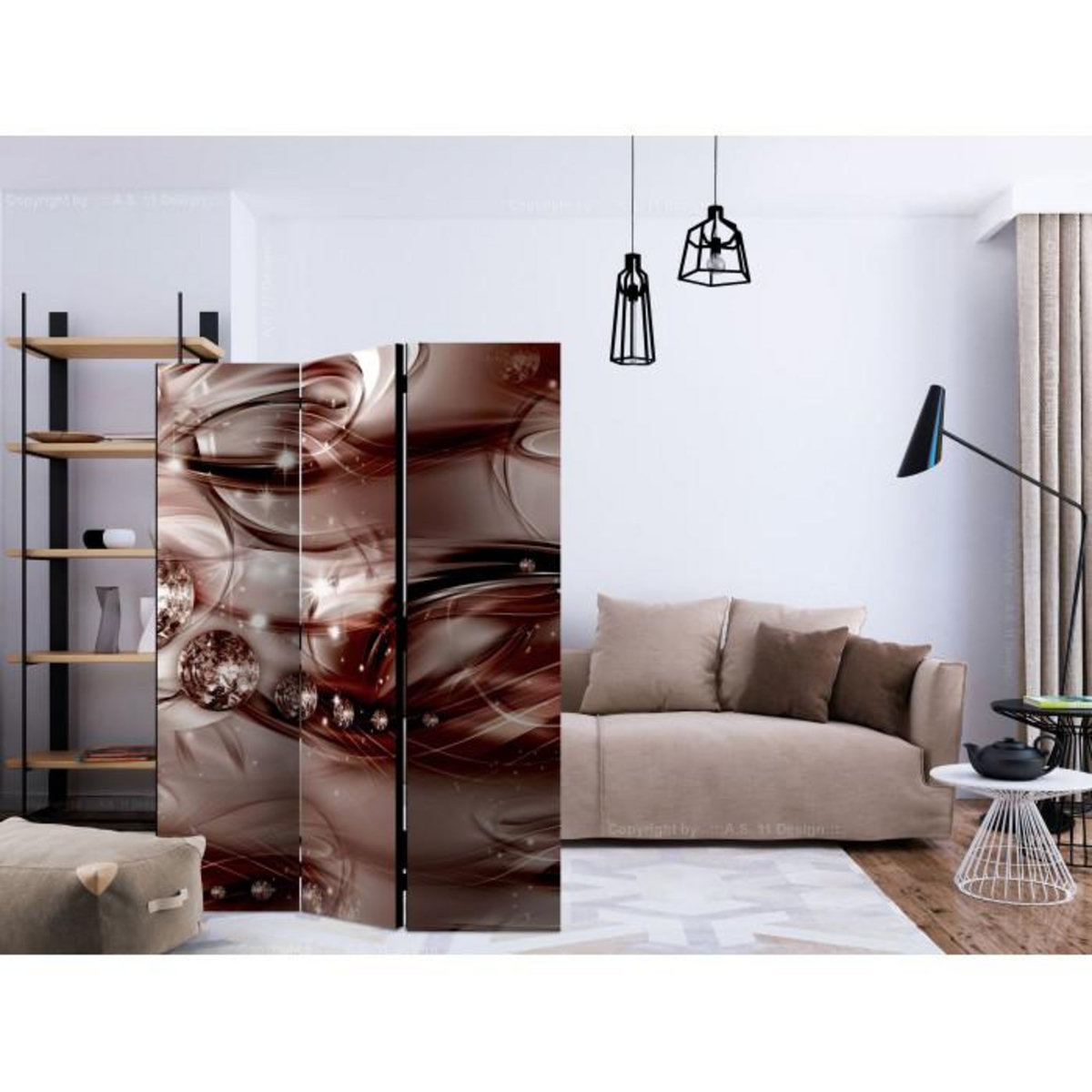 Paris Prix Paravent 3 Volets  Scarlet Shoal  135x172cm