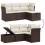 Voir la diapositive 3 : VIDAXL Salon de jardin 4 pcs avec coussins marron resine tressee