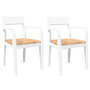 Voir la diapositive 2 : VIDAXL Chaises a manger 2 pcs blanc bois massif caoutchouc