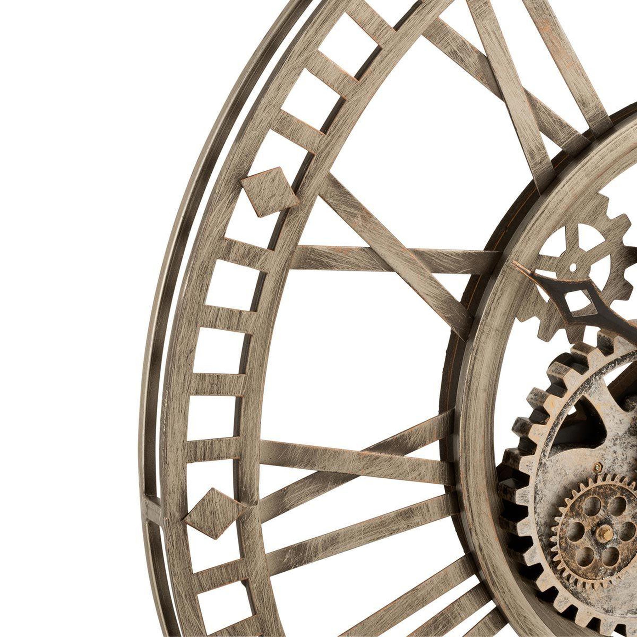 Voir la diapositive 2 : J-LINE Horloge murale design  chiffres romains  60cm gris