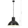 Voir la diapositive 6 : VIDAXL Lampe suspendue 25 W Noir Rond 48 cm E27