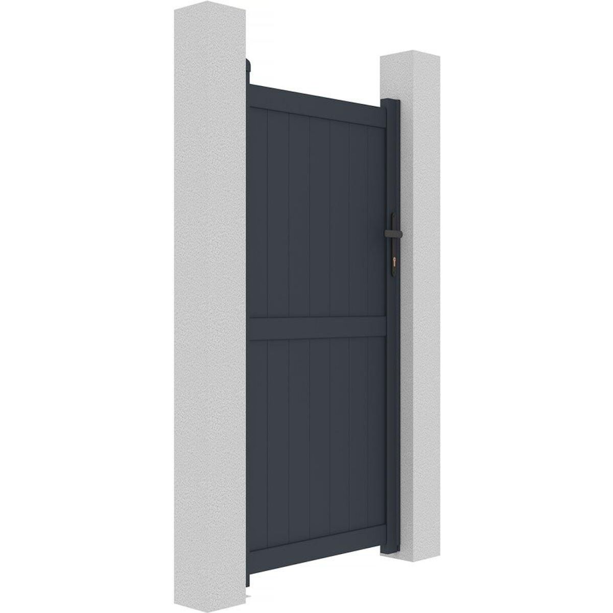 Habitat et Jardin Portillon aluminium  Maurice  - 101.2 x 155.9 cm - Gris