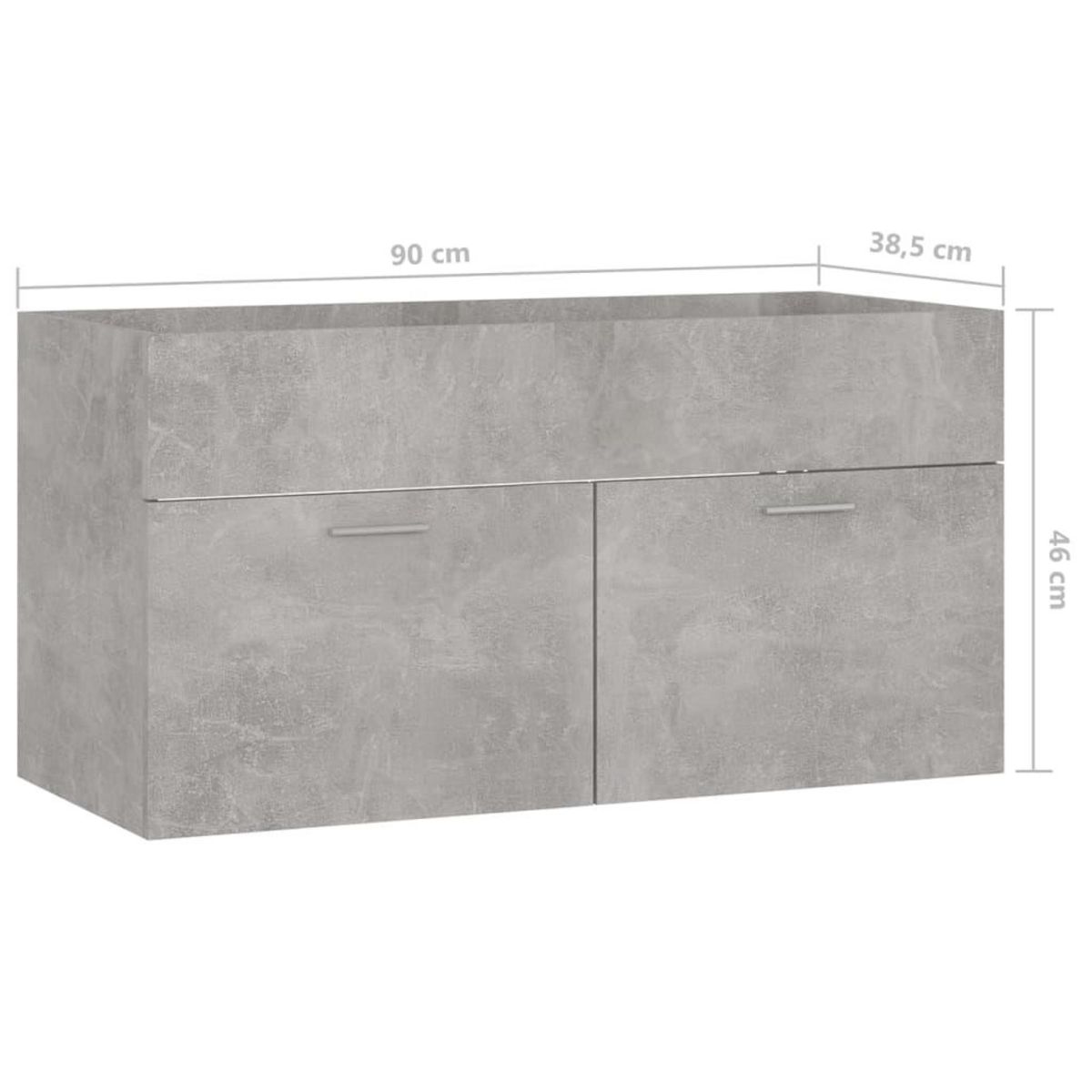 VIDAXL Ensemble de meubles de salle de bain Gris beton Agglomere