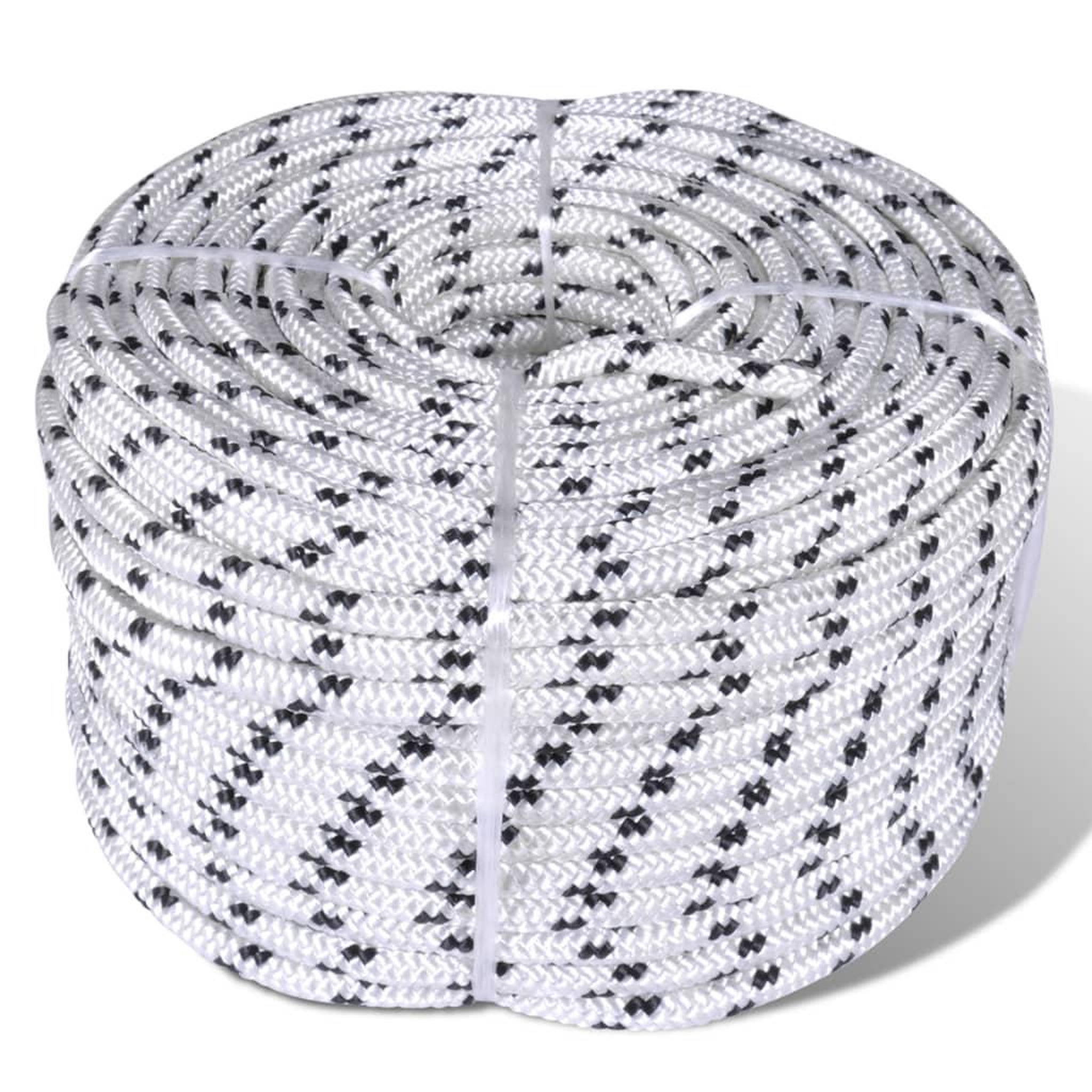 Voir la diapositive 1 : VIDAXL Corde de bateau tressee Polyester 6 mm 500 m Blanc