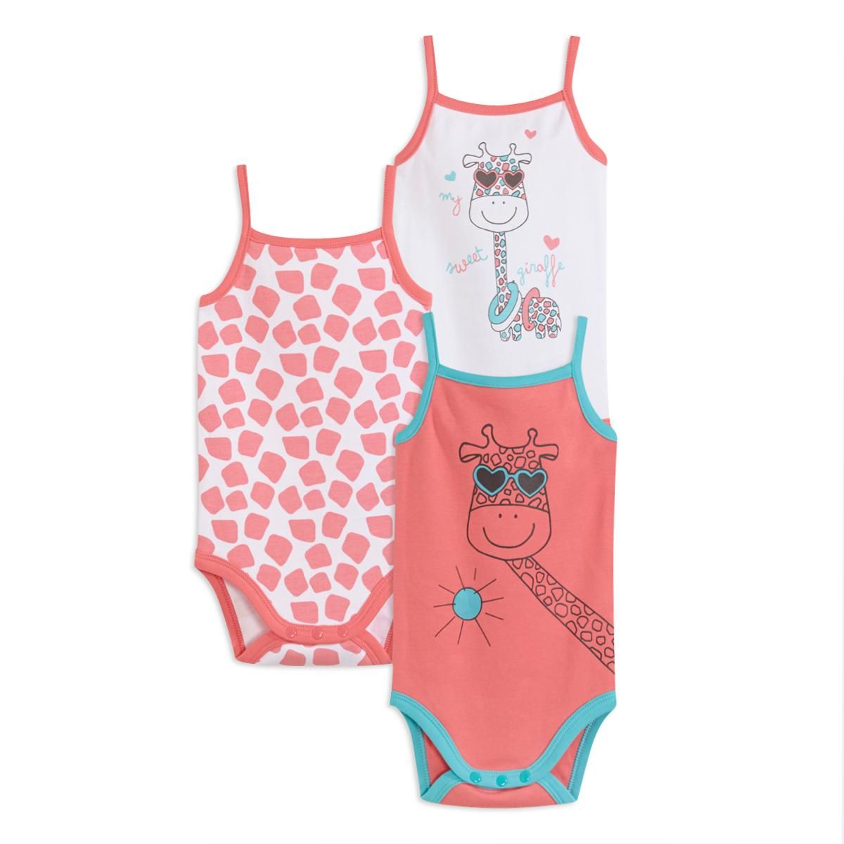 IN EXTENSO Lot de 3 Bodies sans manches bébé
