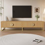 Voir la diapositive 2 : MERAX Meuble tv bois clair 180 cm mdf