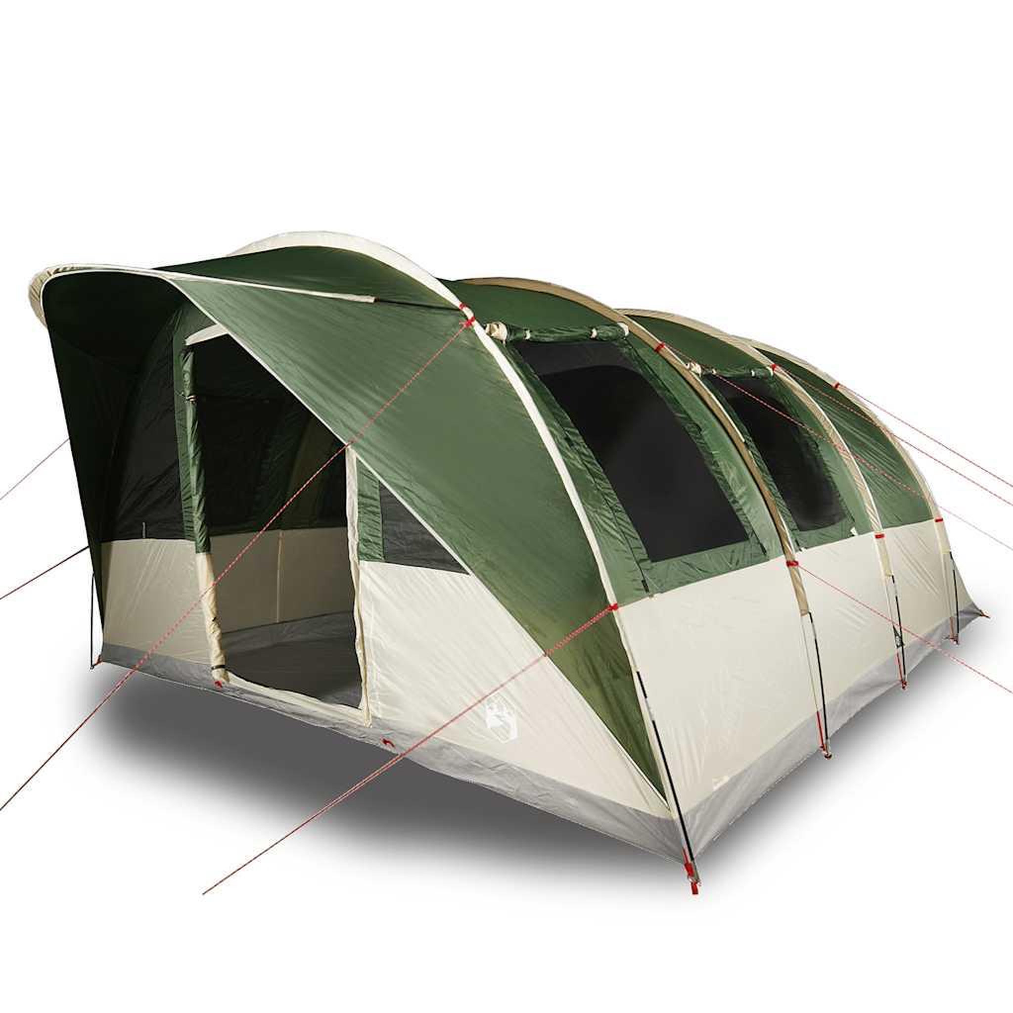 Voir la diapositive 2 : VIDAXL Tente de camping tunnel 5 personnes vert impermeable