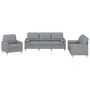 Voir la diapositive 2 : VIDAXL Ensemble de canapes 3 pcs coussins gris clair tissu