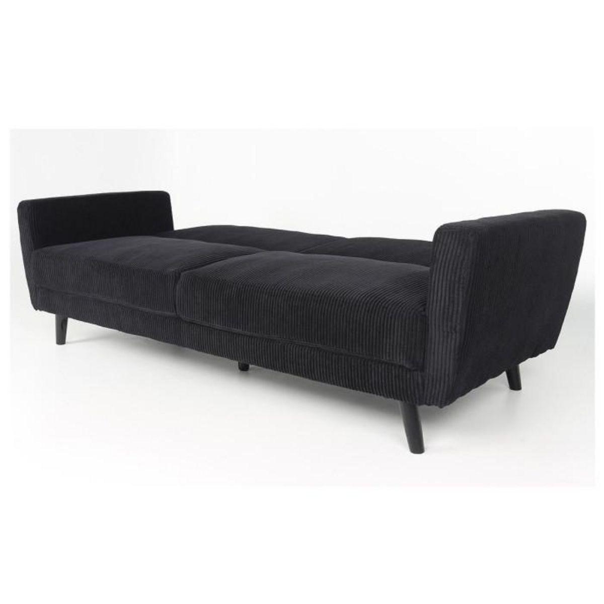 Paris Prix Canapé Convertible en Velours  Garry  220cm Noir
