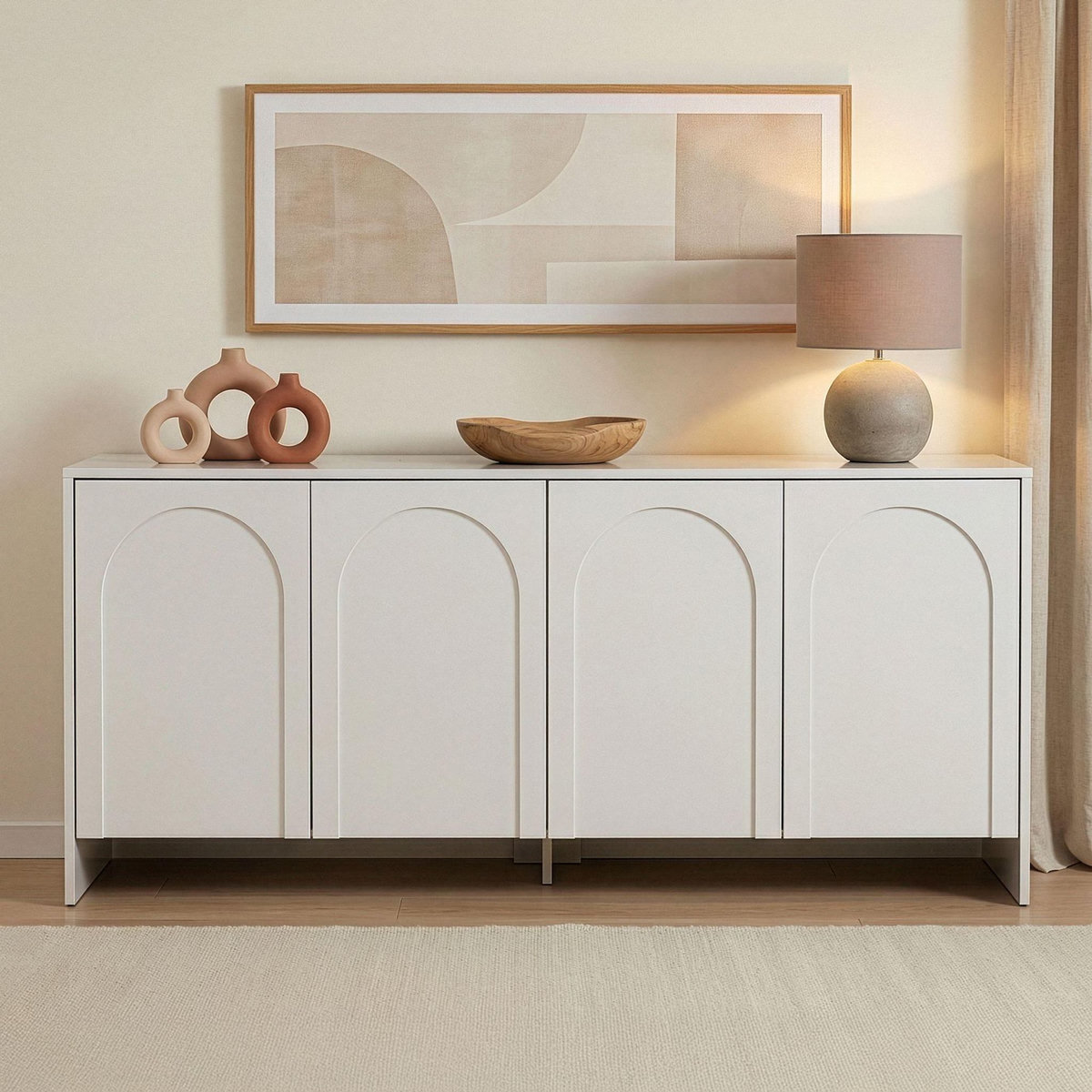 Habitat et Jardin Buffet en bois  Arlen  - 180 x 45 x 80 cm - Blanc