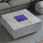 VIDAXL Table basse avec LED infini gris beton 100x100x40 cm