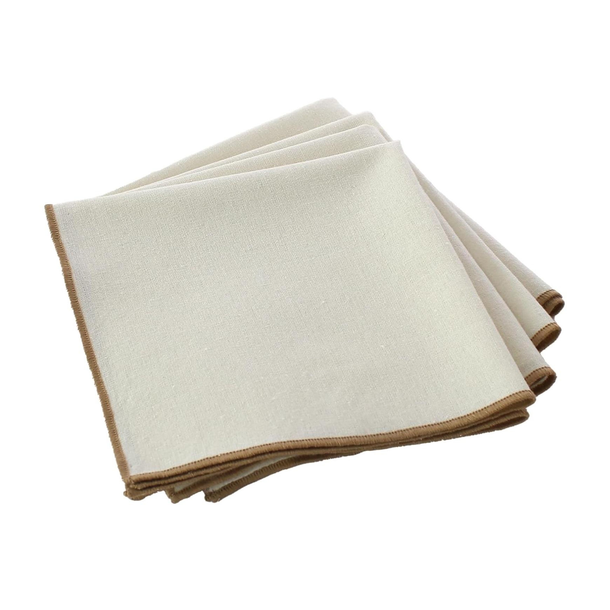 Eden Lot de 4 serviettes de table linna. Coloris disponibles : Beige