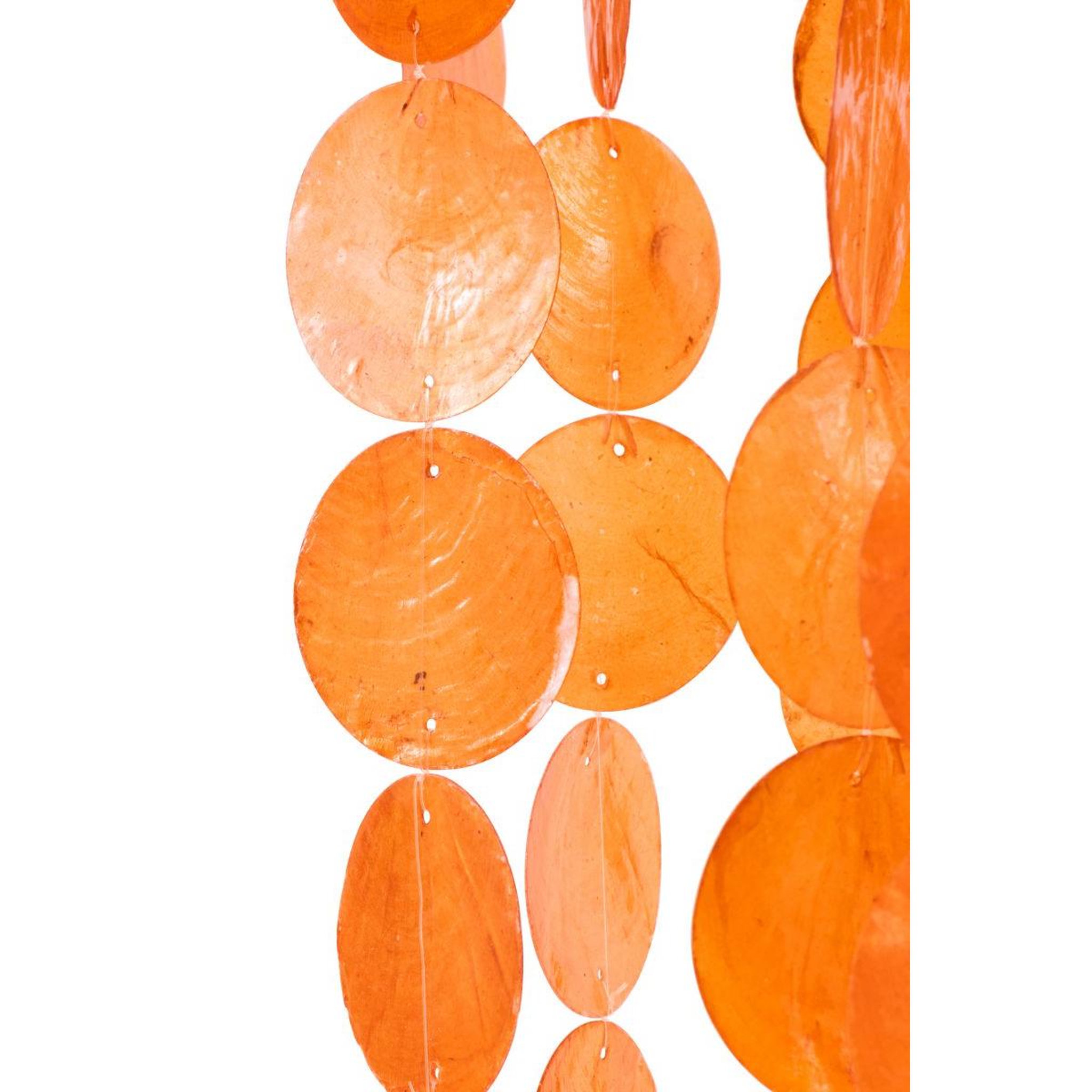 Voir la diapositive 2 : J-LINE Suspension déco en capiz  betsy  250cm orange