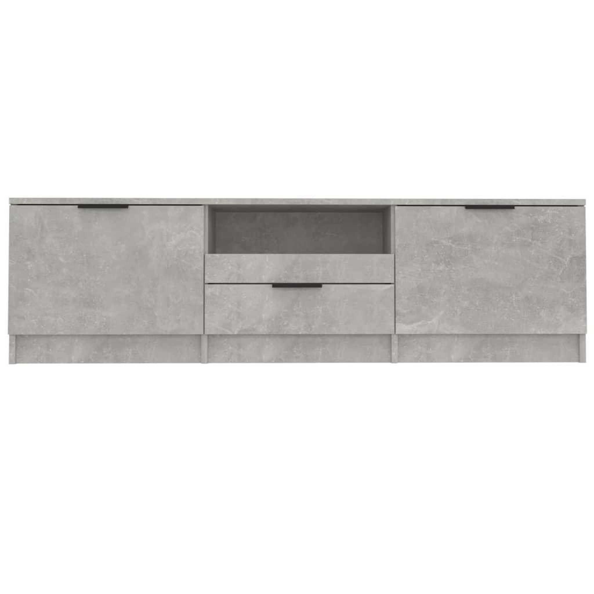 Voir la diapositive 4 : VIDAXL Meuble TV gris beton 140x35x40 cm bois d'ingenierie