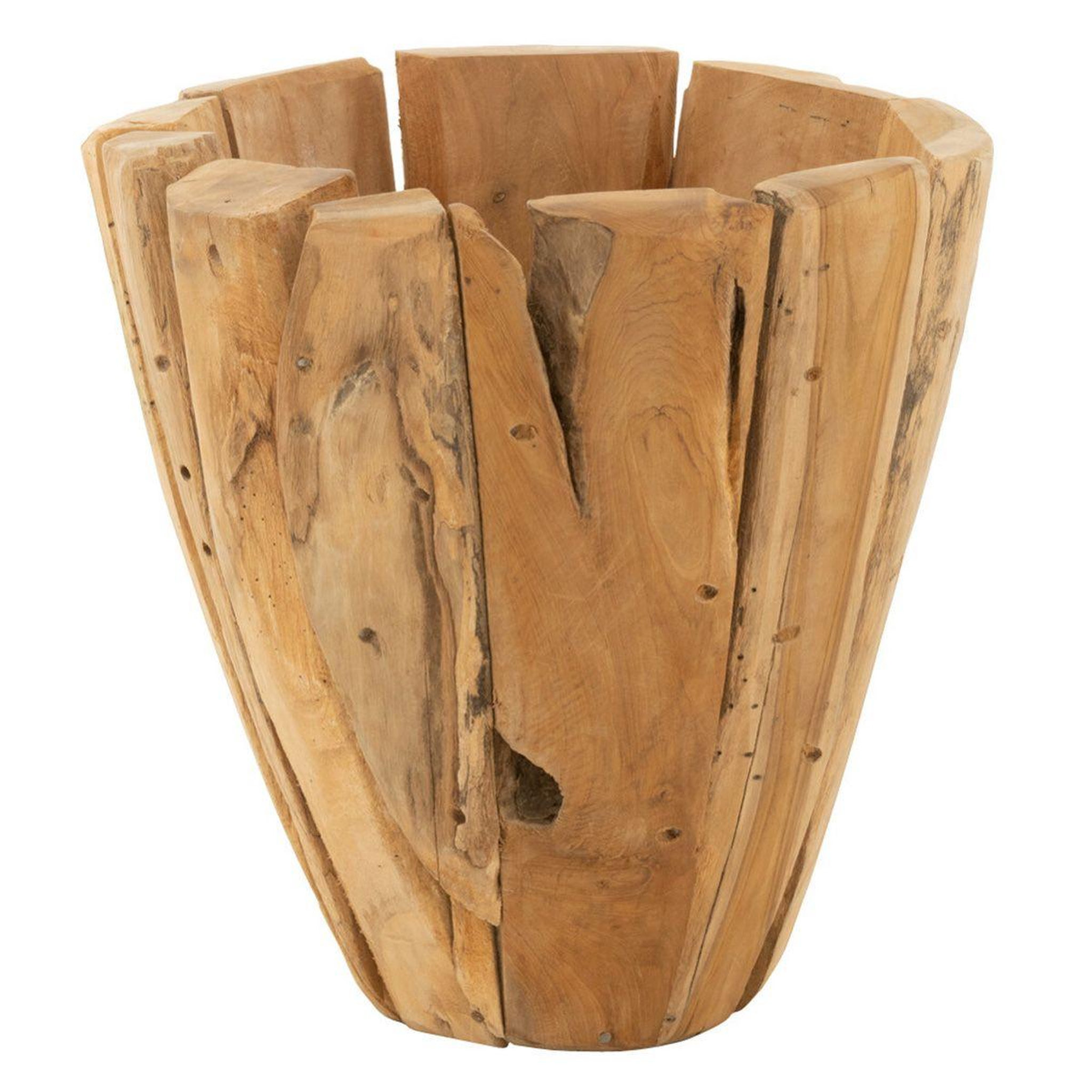 J-LINE Cache-Pot en Bois  Jack Teck  40cm Naturel