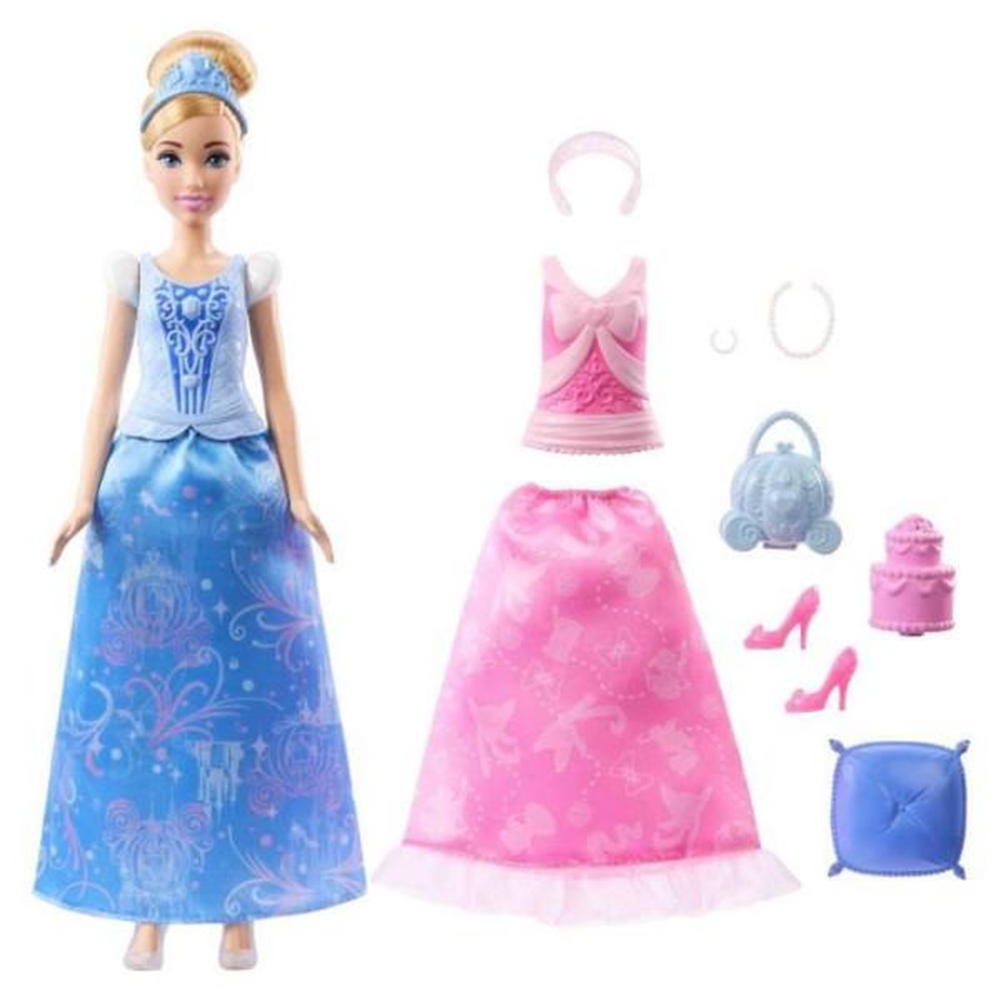 Voir la diapositive 2 : DISNEY PRINCESS Princesses disney-poupée cendrillon et tenues-coffret avec accessoires - 3 ans+- jcr95