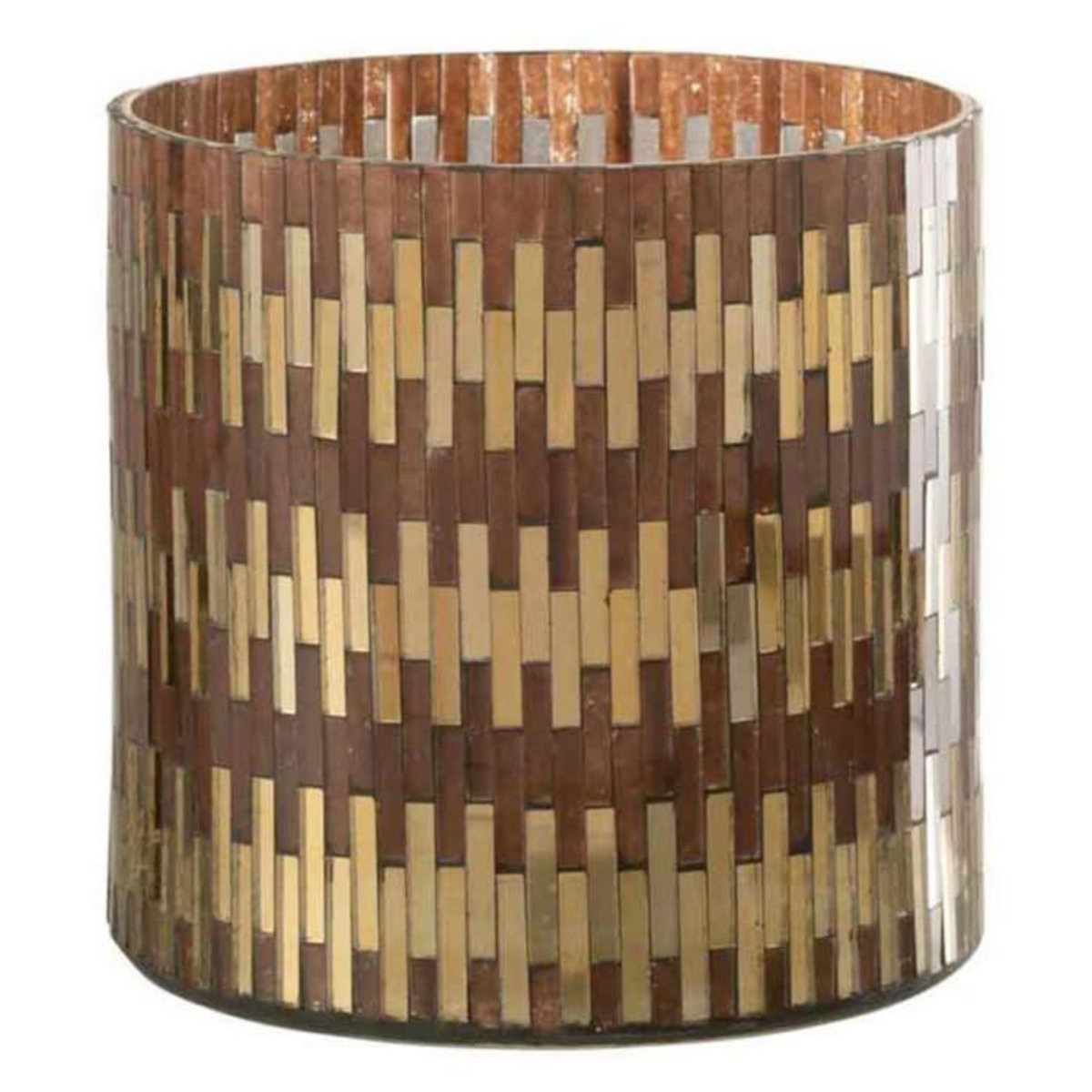 Paris Prix Photophore en Verre Déco  Chic  15cm Marron & Or