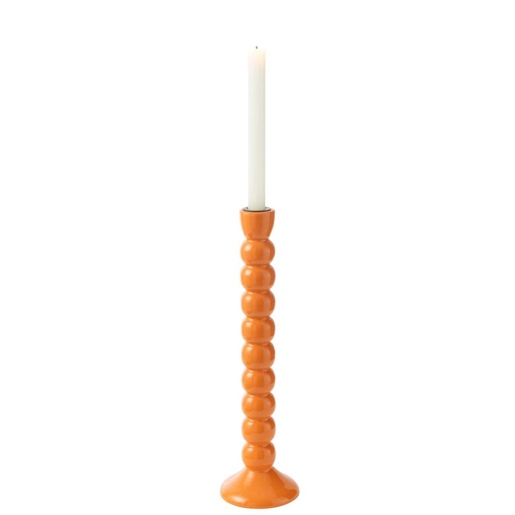 Voir la diapositive 2 : J-LINE Bougeoir design en bois  waldo  38cm orange