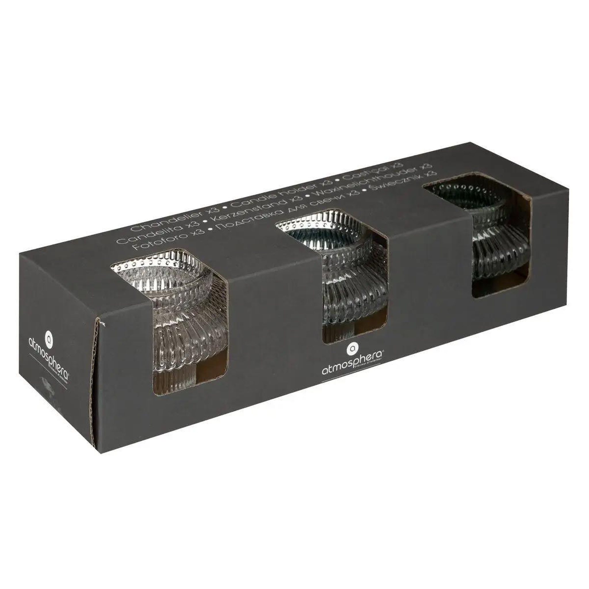 Voir la diapositive 5 : ATMOSPHERA Lot de 3 bougeoirs  midnight garden ii  8cm multicolore