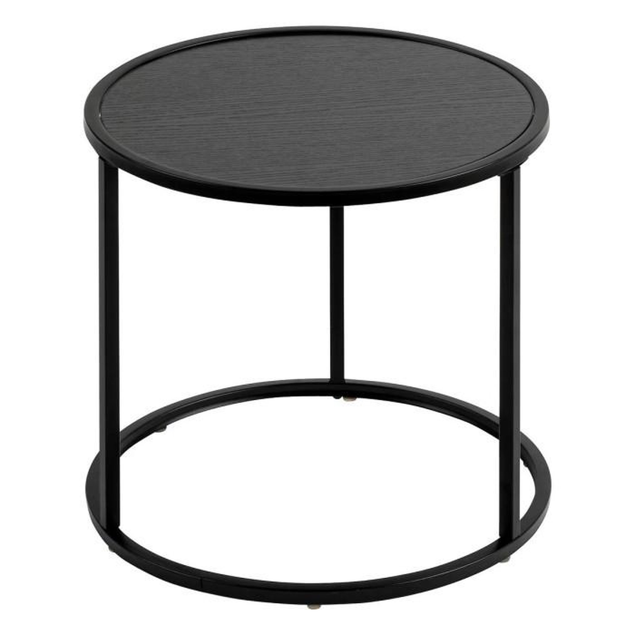 Voir la diapositive 4 : ATMOSPHERA Lot de 3 Tables d'Appoint Gigognes  Noan  54cm Noir