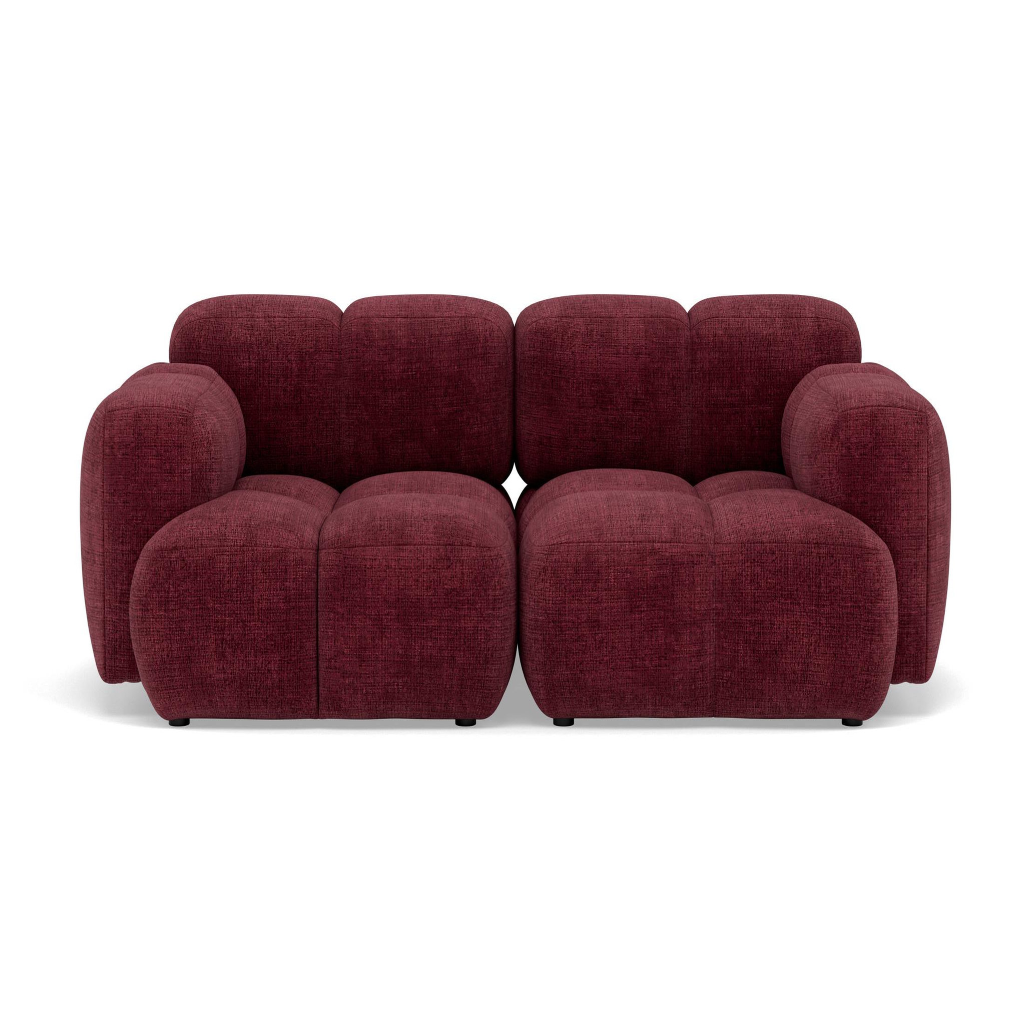 Voir la diapositive 1 : BEST MOBILIER Grace - canapé modulable 2 places en velours texturé
