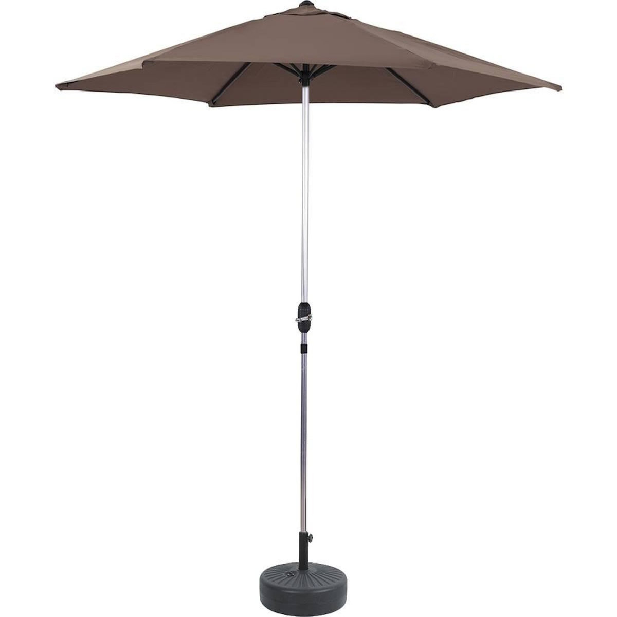 Habitat et Jardin Parasol jardin droit Alu  Sol  - Rond - Ø 3m - Gris - Avec pied à lester