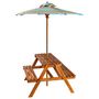 Voir la diapositive 2 : VIDAXL Table a pique-nique et parasol enfants 79x90x60cm Acacia solide