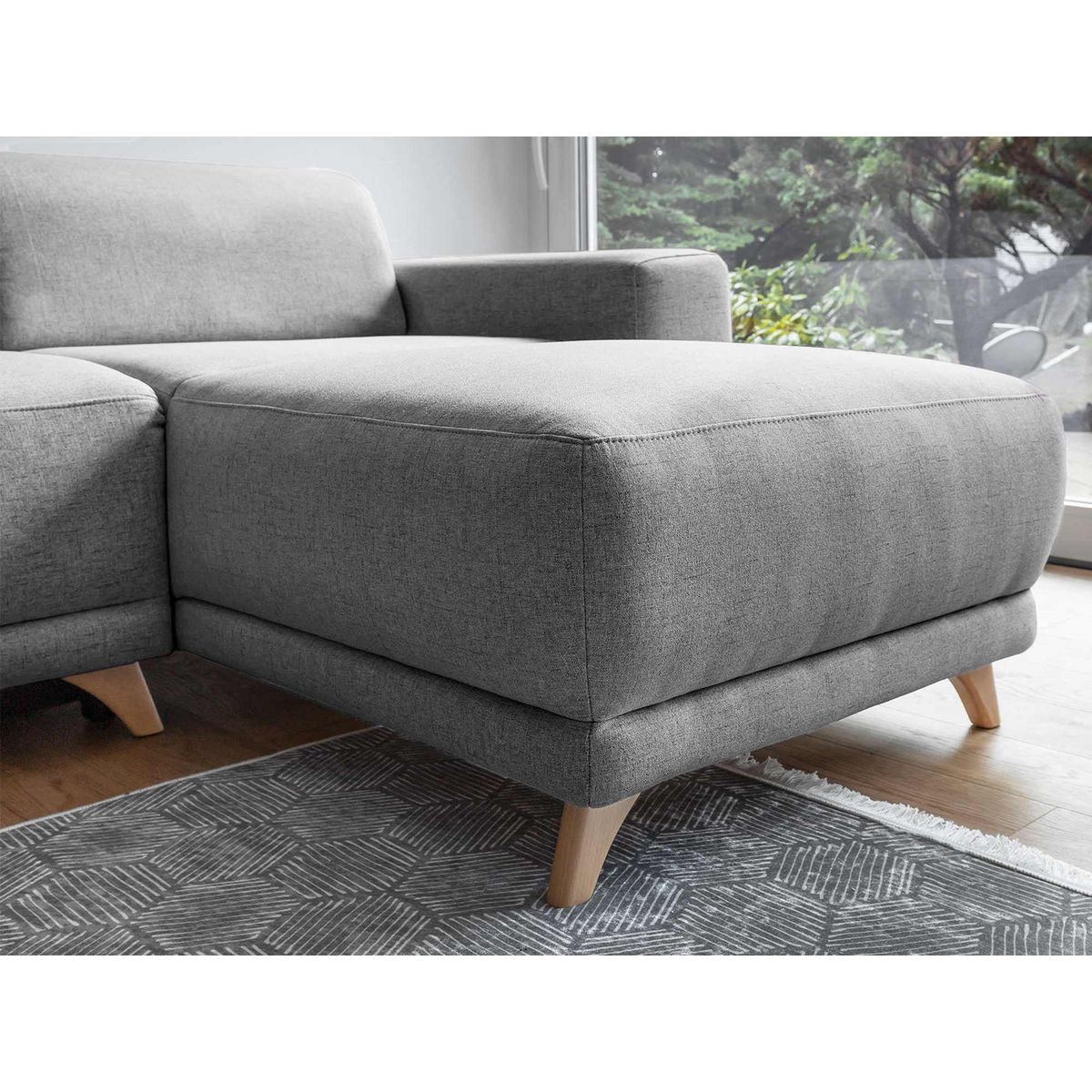 BEST MOBILIER Bella - canapé d'angle réversible convertible - avec coffre - 4 places - tissu