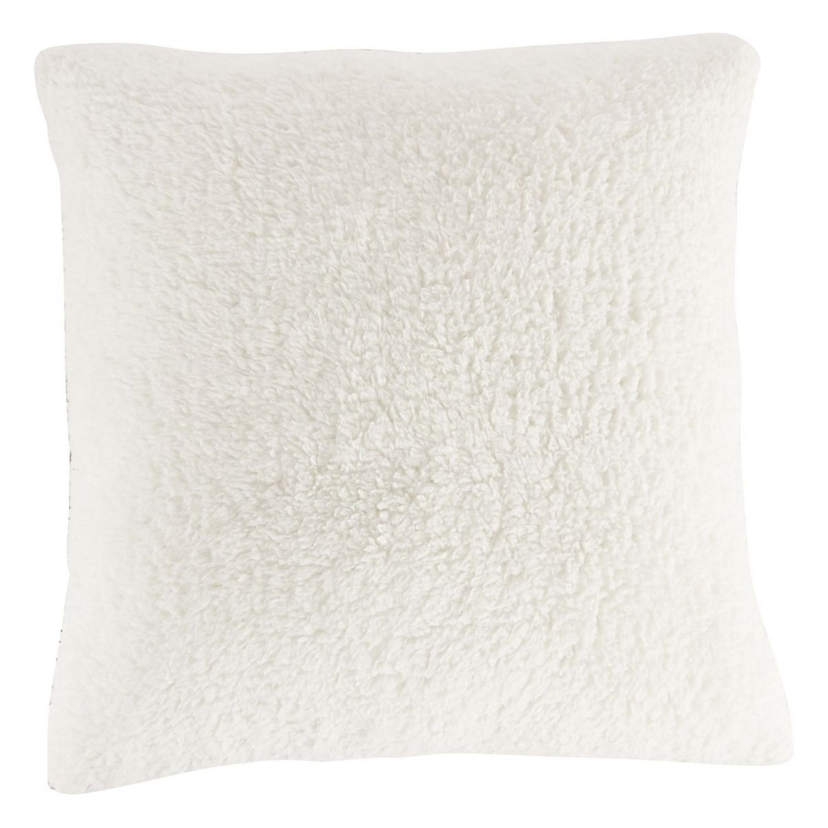 ACTUEL Coussin déco double face Sherpa/Ecossais 