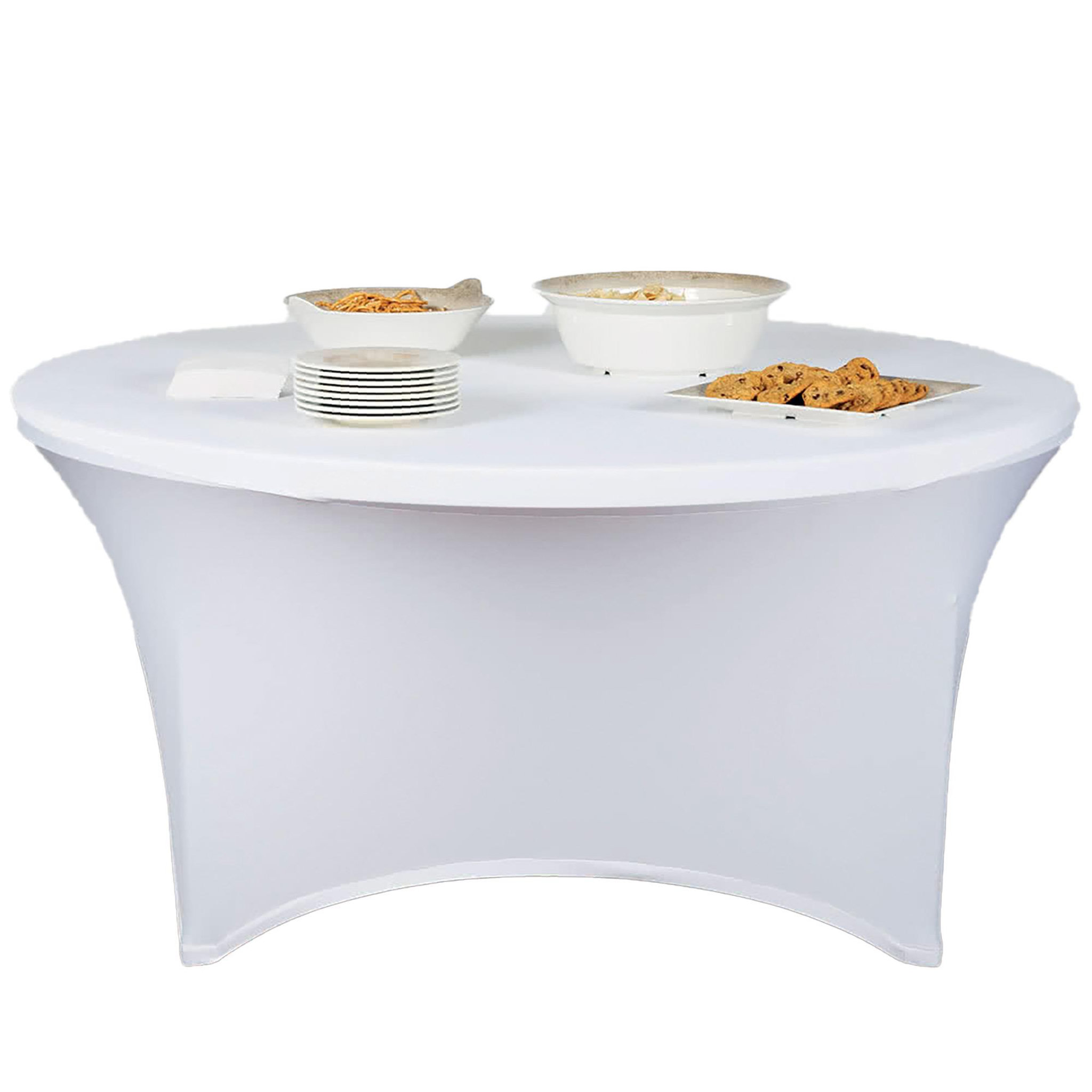 WERKAPRO Housse nappe werka pro pour table ø150cm blanc blanc