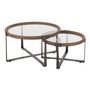 Voir la diapositive 1 : Paris Prix Lot de 2 Tables Basses en Verre  Luki  80cm Naturel