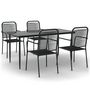Voir la diapositive 2 : VIDAXL Ensemble a manger de jardin 5 pcs Noir Corde de coton et acier