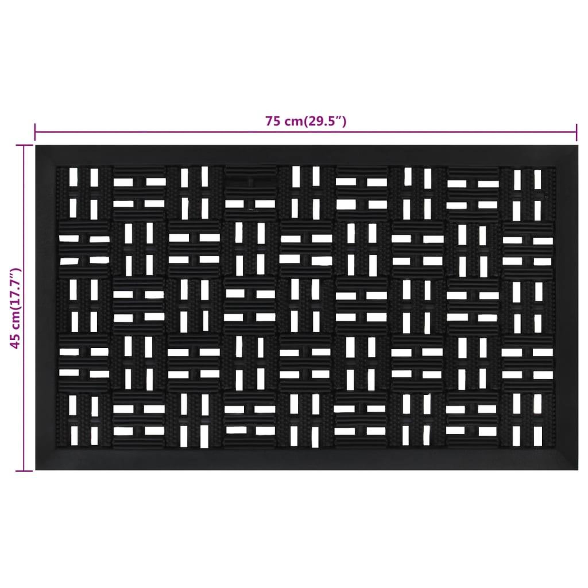 Voir la diapositive 6 : VIDAXL Paillasson rectangulaire 45x75 cm caoutchouc