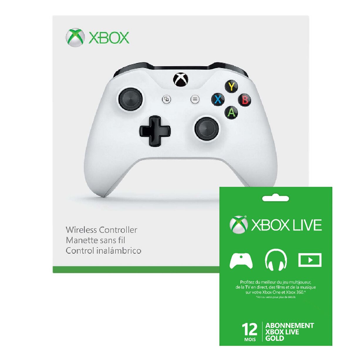 MICROSOFT Manette Blanche Cr te Xbox One Abonnement 12 Mois Xbox