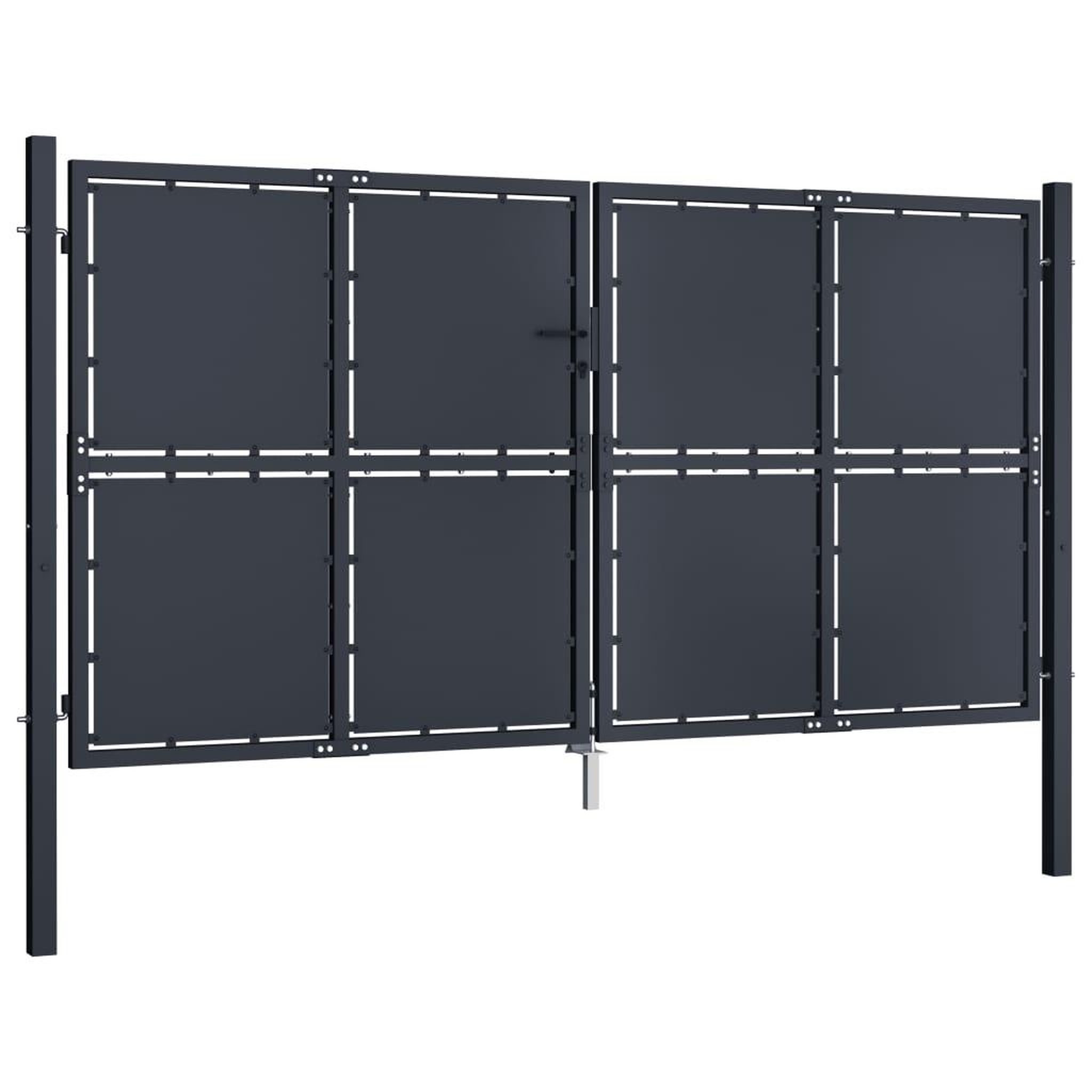 Voir la diapositive 2 : VIDAXL Portail de jardin Acier 300 x 200 cm Anthracite