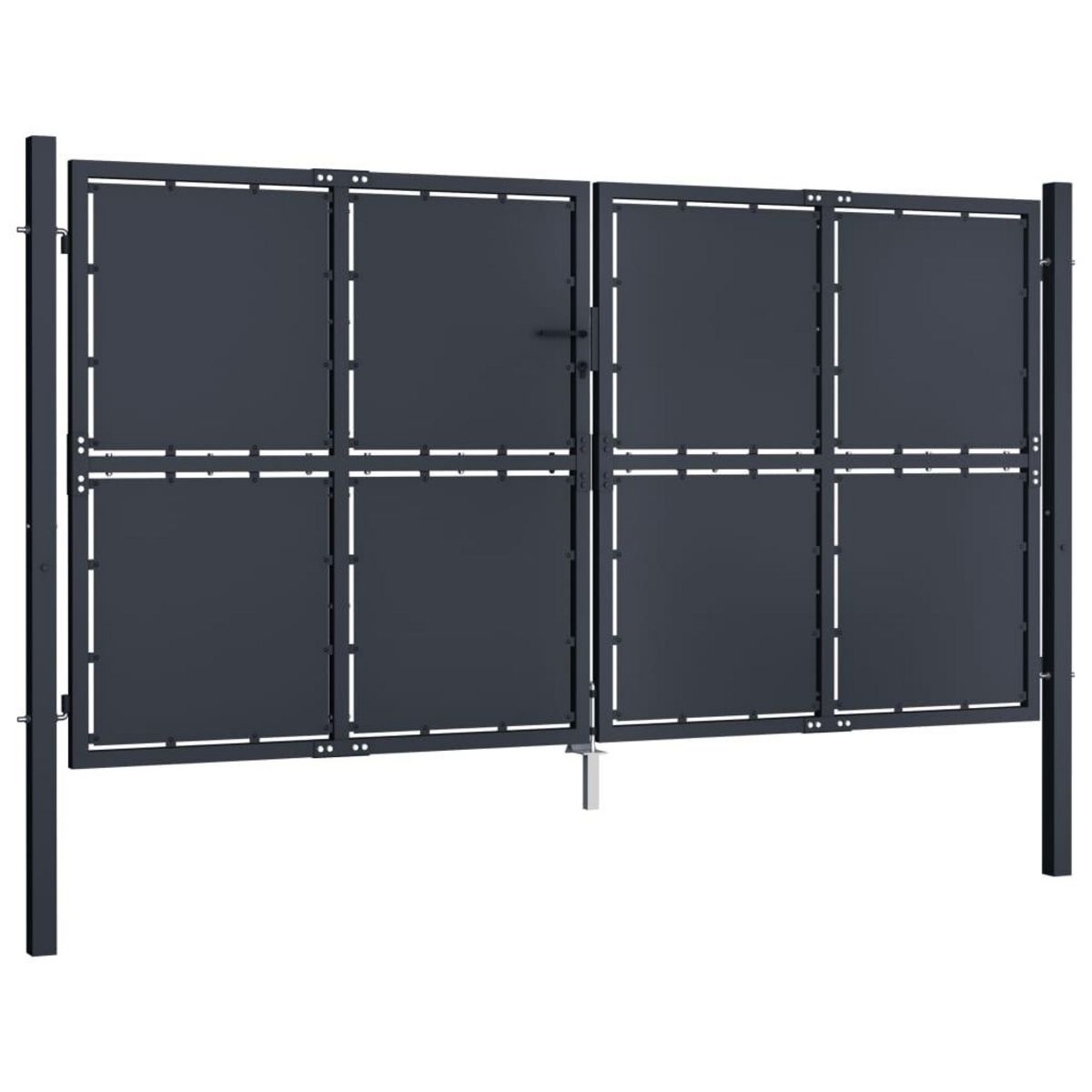 VIDAXL Portail de jardin Acier 300 x 200 cm Anthracite