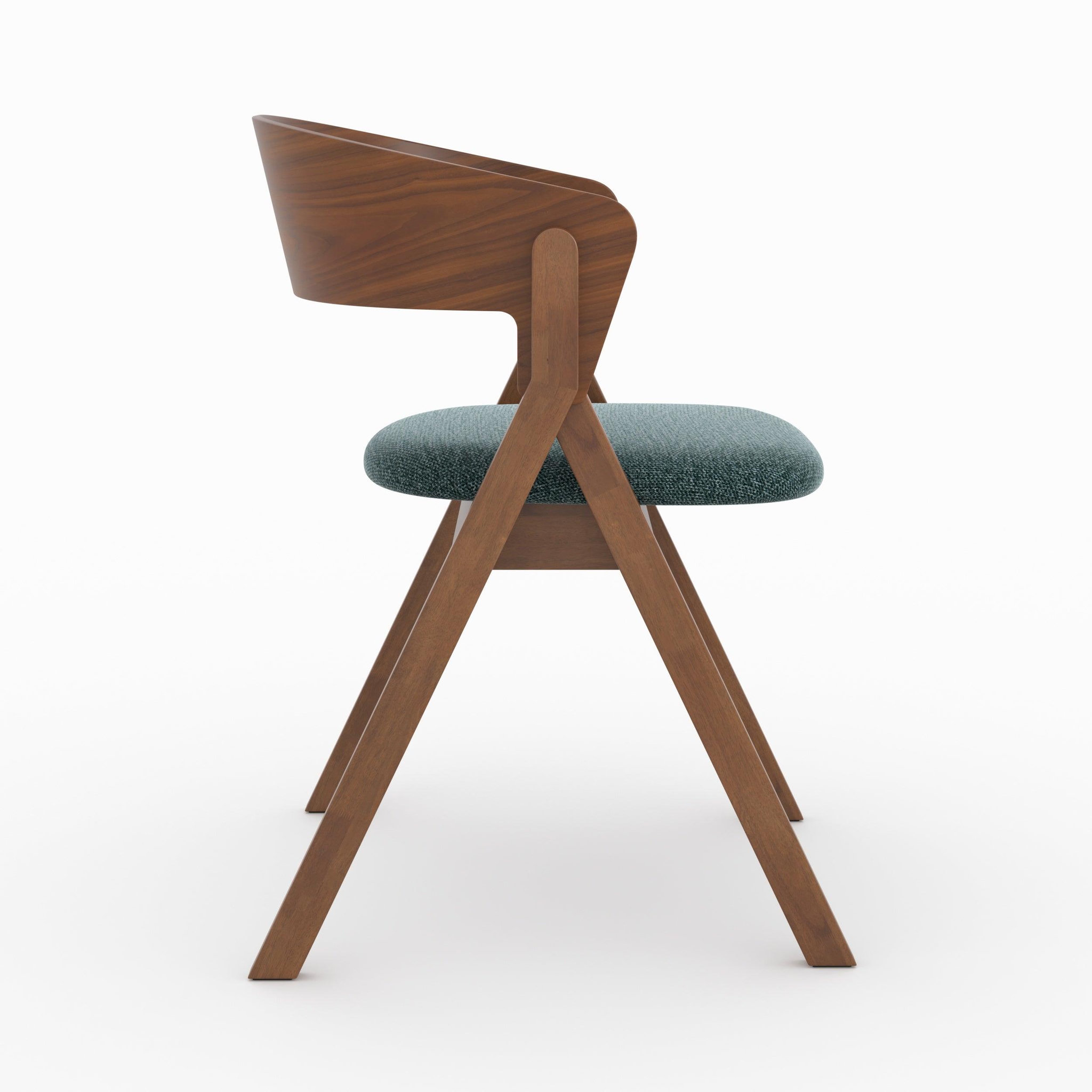 Voir la diapositive 6 : MAISON PAVANE Chaise en bois d'hévéa et tissu vert chiné-héloïse