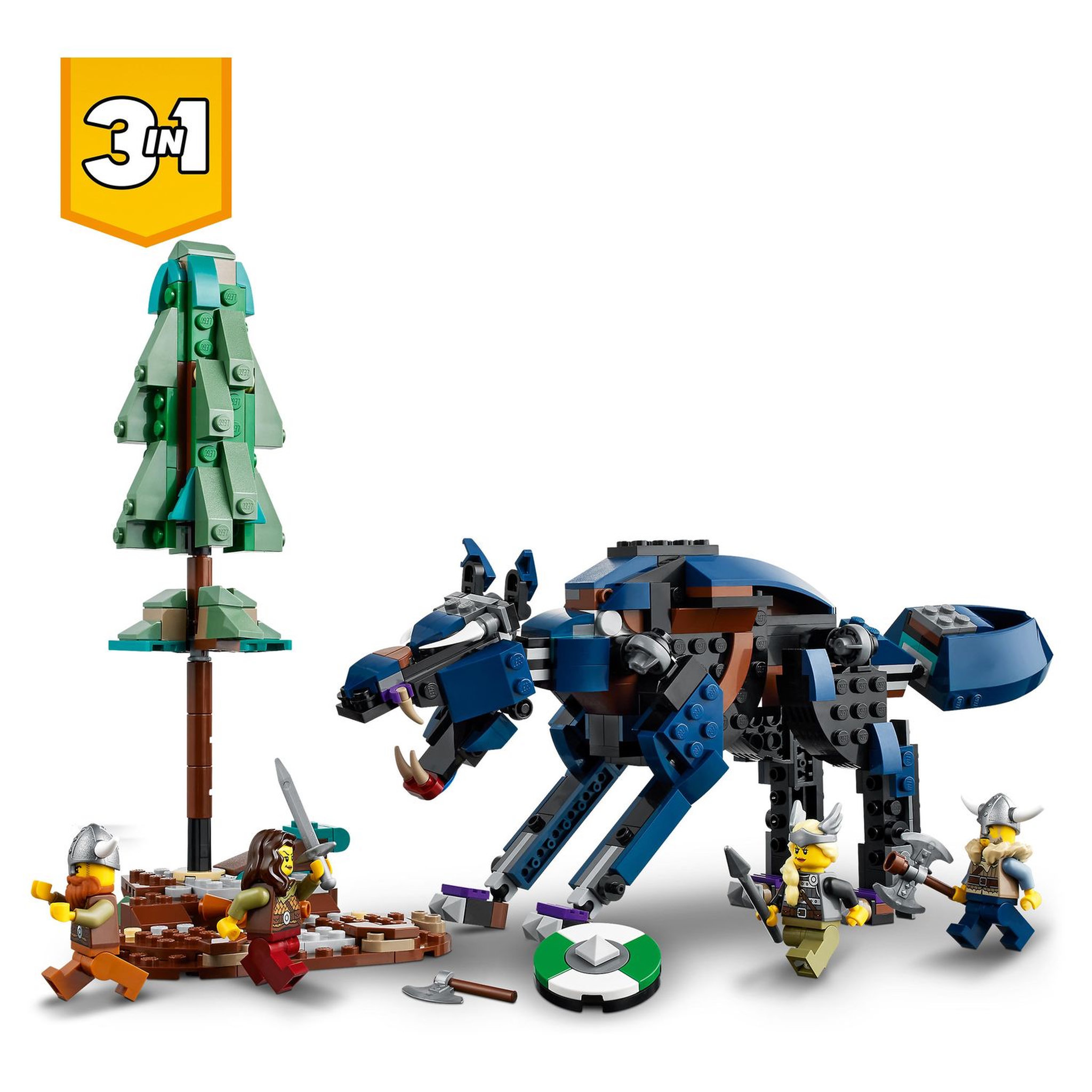 Voir la diapositive 7 : LEGO Creator 31132 La bateau viking et le serpent de Midgard, jouet à construire