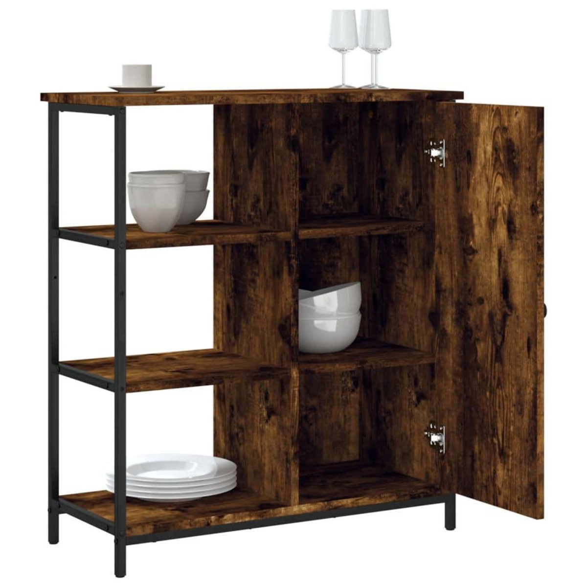 VIDAXL Buffet chene fume 70x30x80 cm bois d'ingenierie