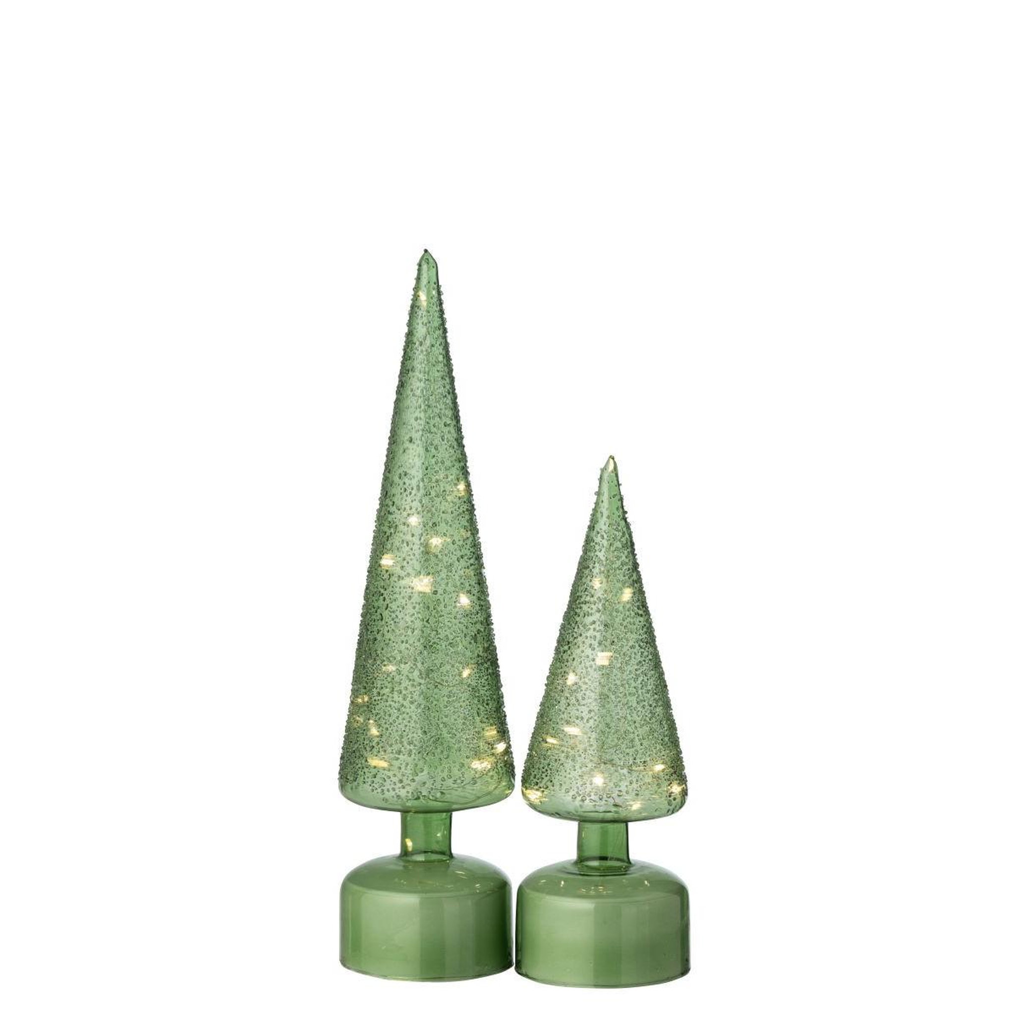 Voir la diapositive 3 : J-LINE Sapin tournant à led  lenard  38cm vert