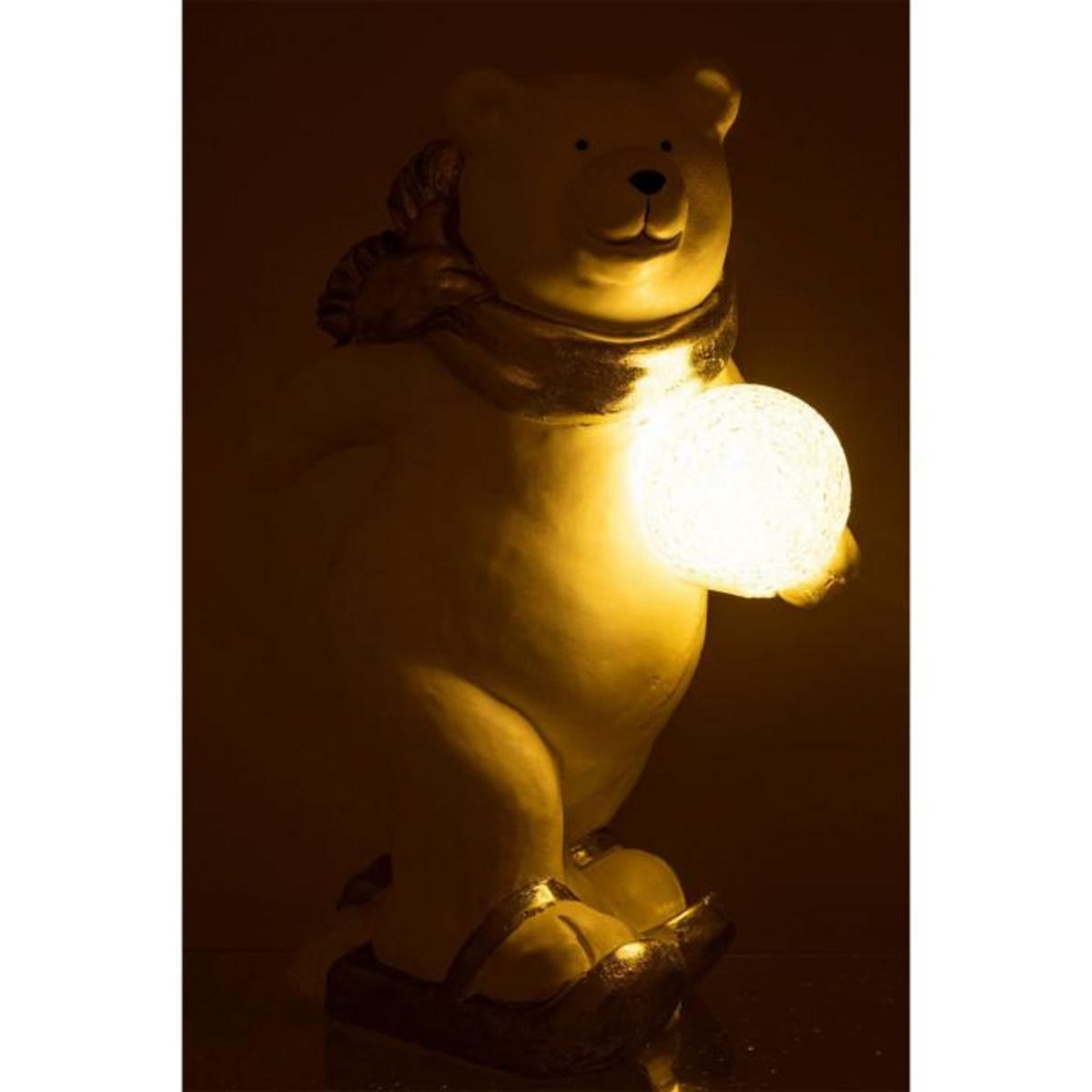 Paris Prix Statuette Déco Led  Ours Polaire Debout  36cm Blanc